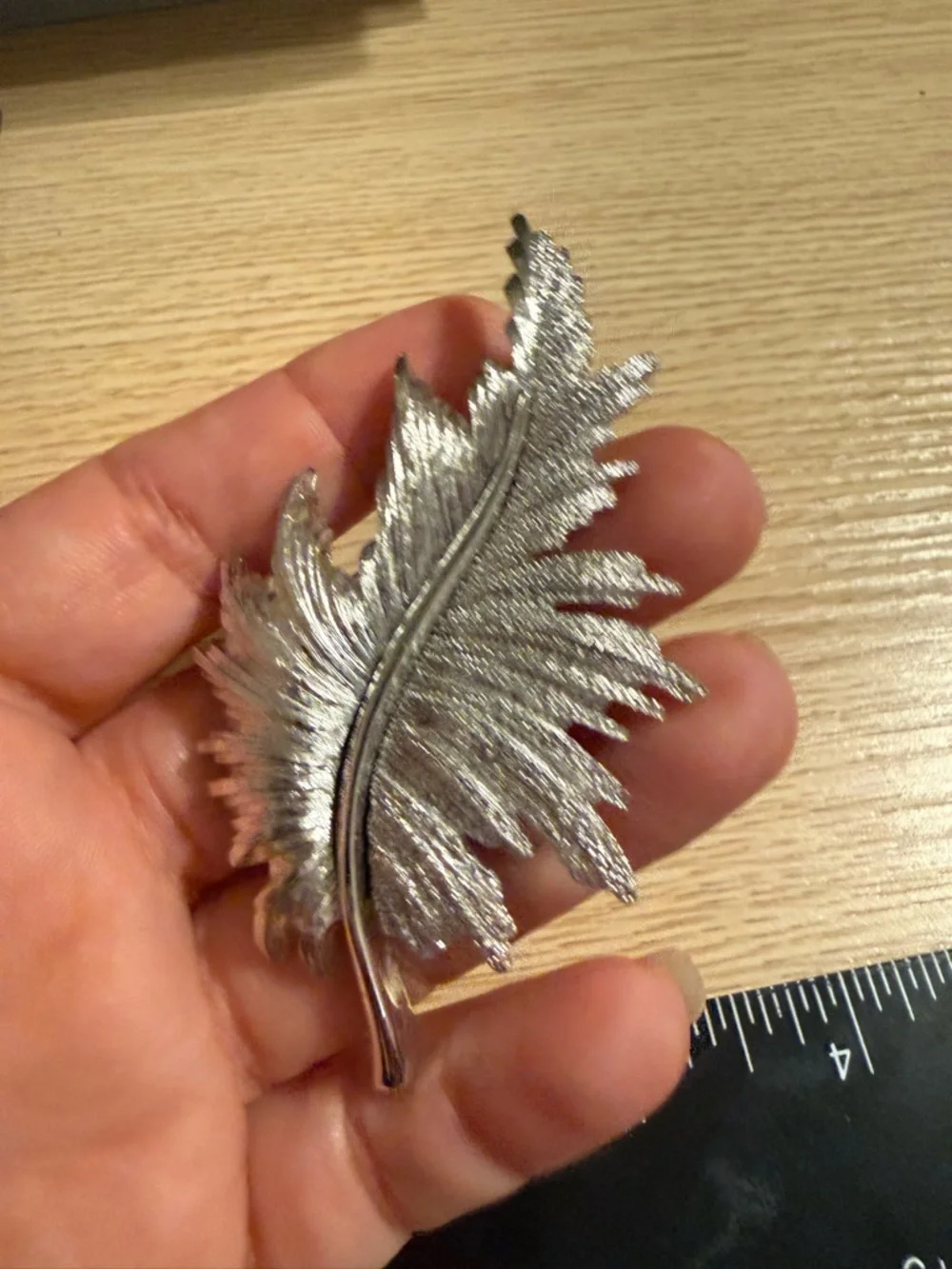 Monet Silver-Tone Feather Pin‎ Brooch